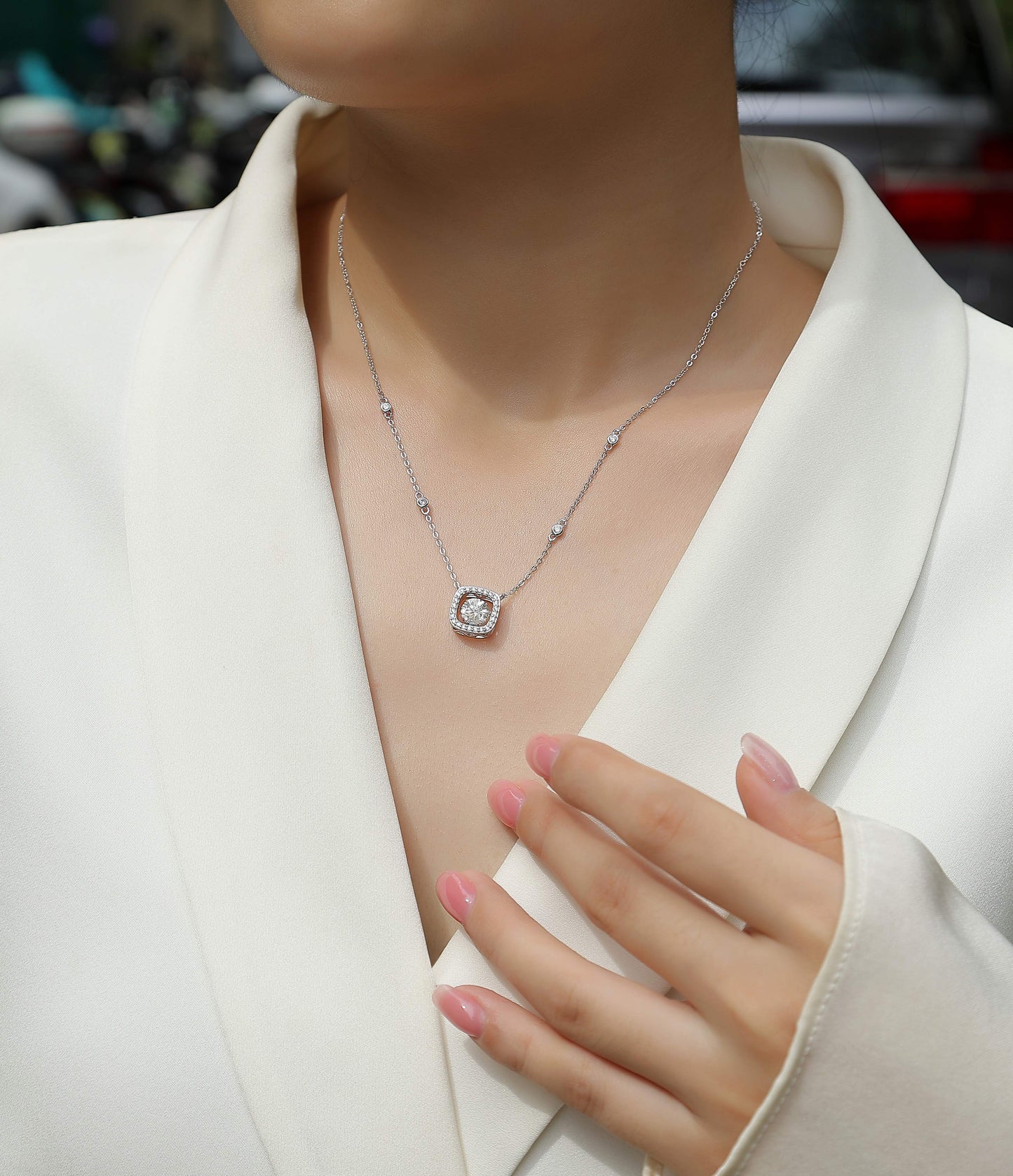 Sweet - A Fashionable And Luxurious Diamond Jewelry Pendant Set With 1-carat Moissanite S925 Sterling Silver And Platinum Plating Weloria