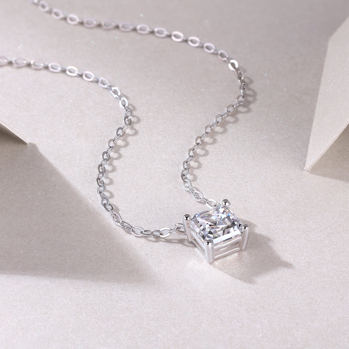 Eternal - A Fashionable And Luxurious Diamond Jewelry Pendant Set With Square Moissanite S925 Sterling Silver Weloria
