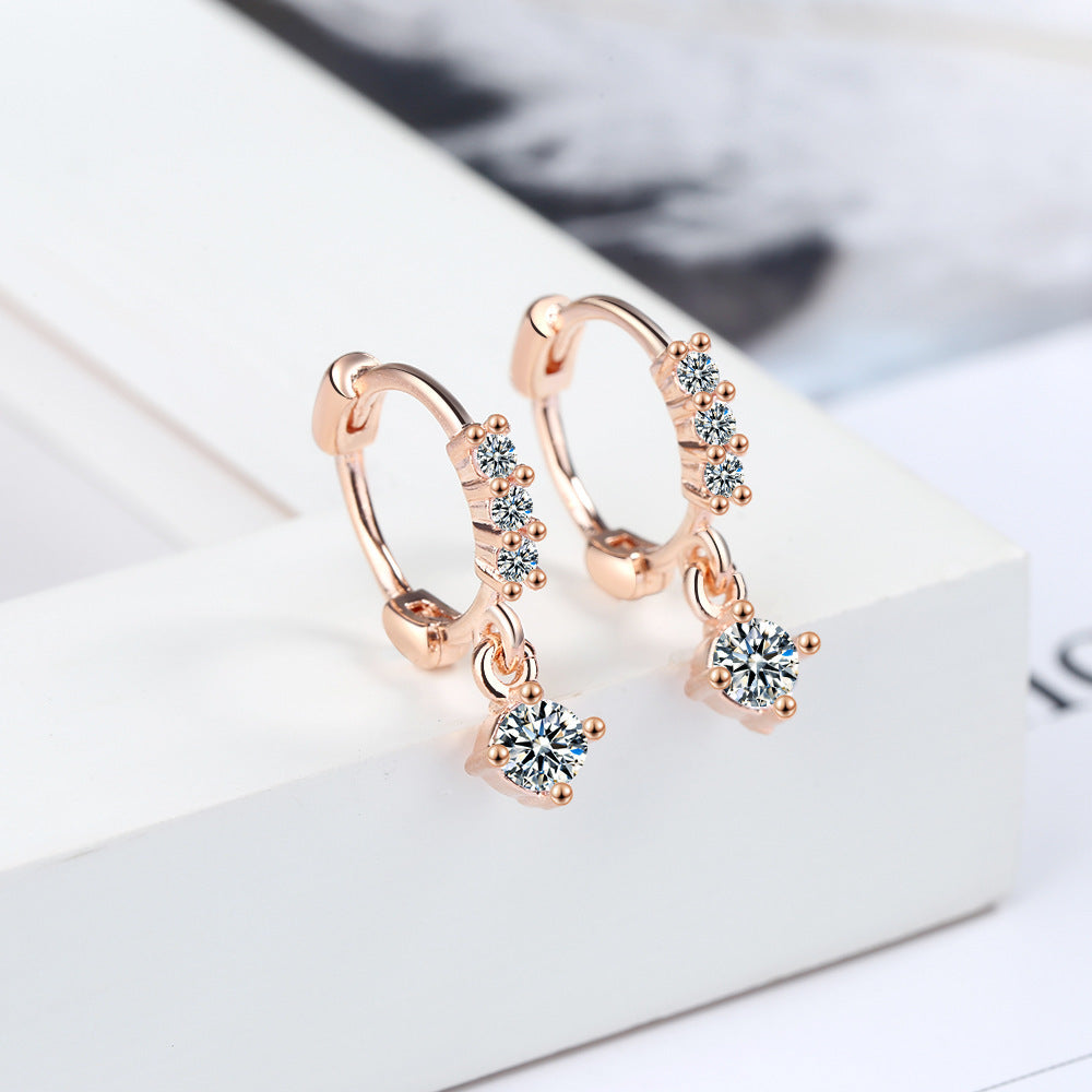 Gang Drill Ear Clip Female Diamond Inlaid Short Temperament Weloria