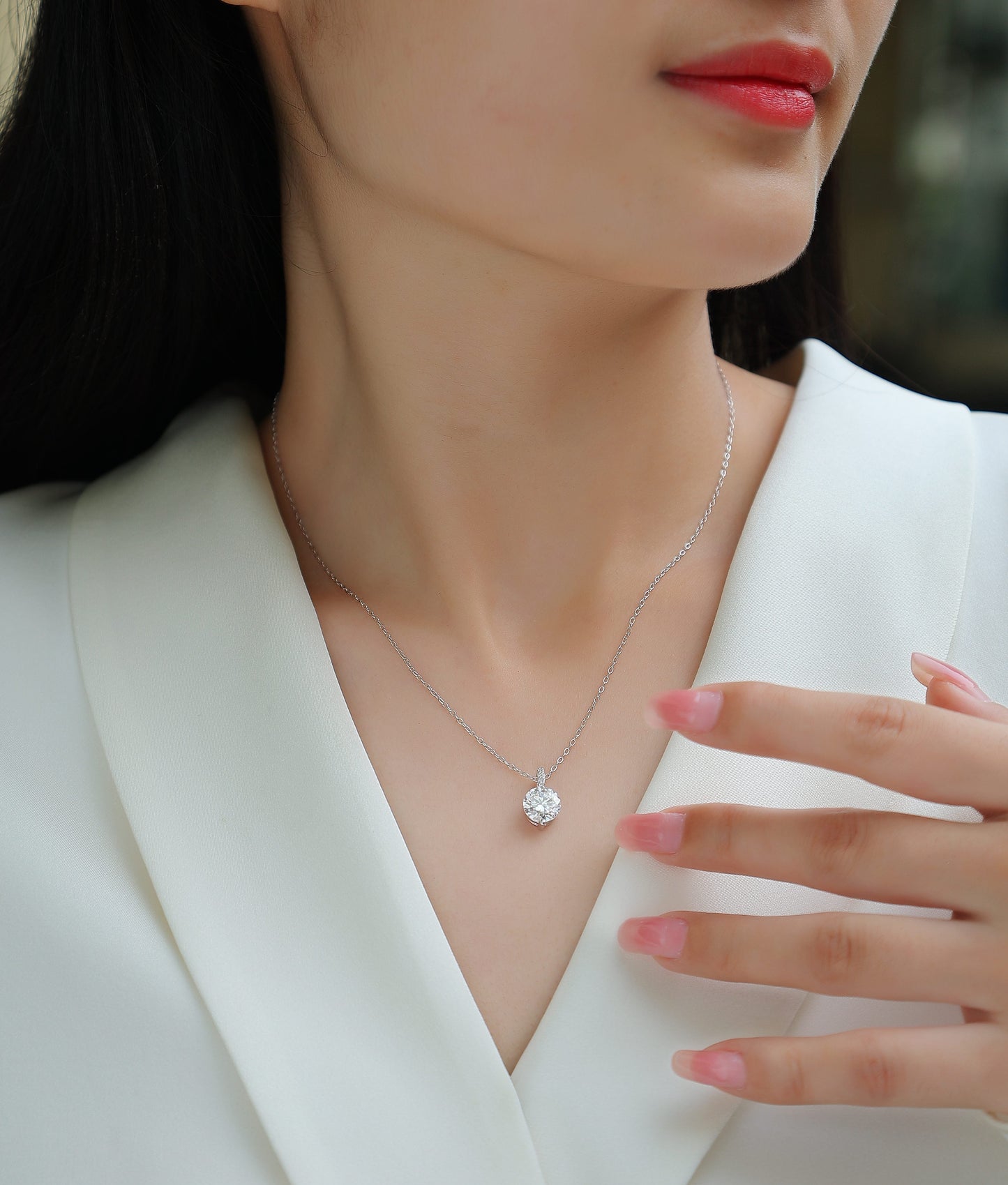 A Lifetime Of Brilliance - A Fashionable And Luxurious Diamond Jewelry Pendant Set With 2-carat Moissanite S925 Sterling Silver And Platinum Plating Weloria