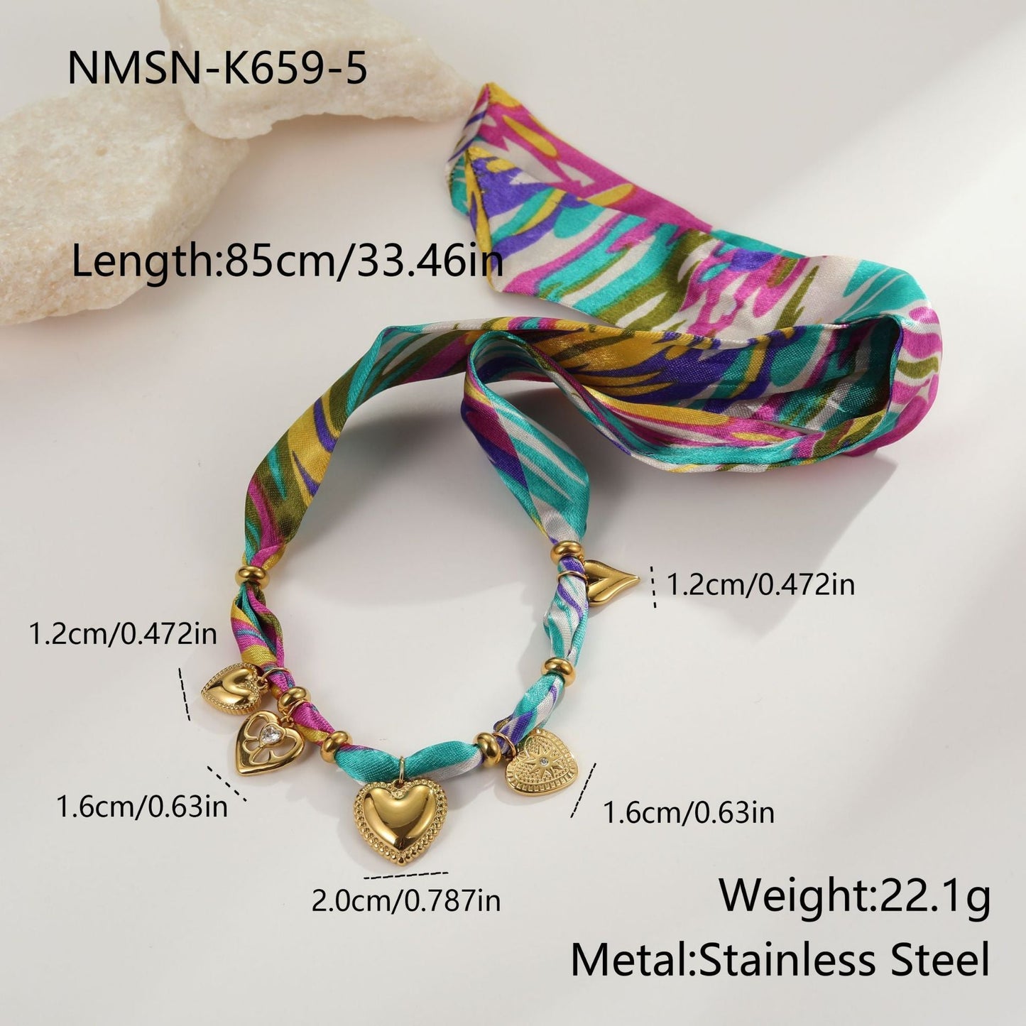 Fashion New Color Scarf Vacation Style Love Pendant Necklace Plated Bracelet Weloria