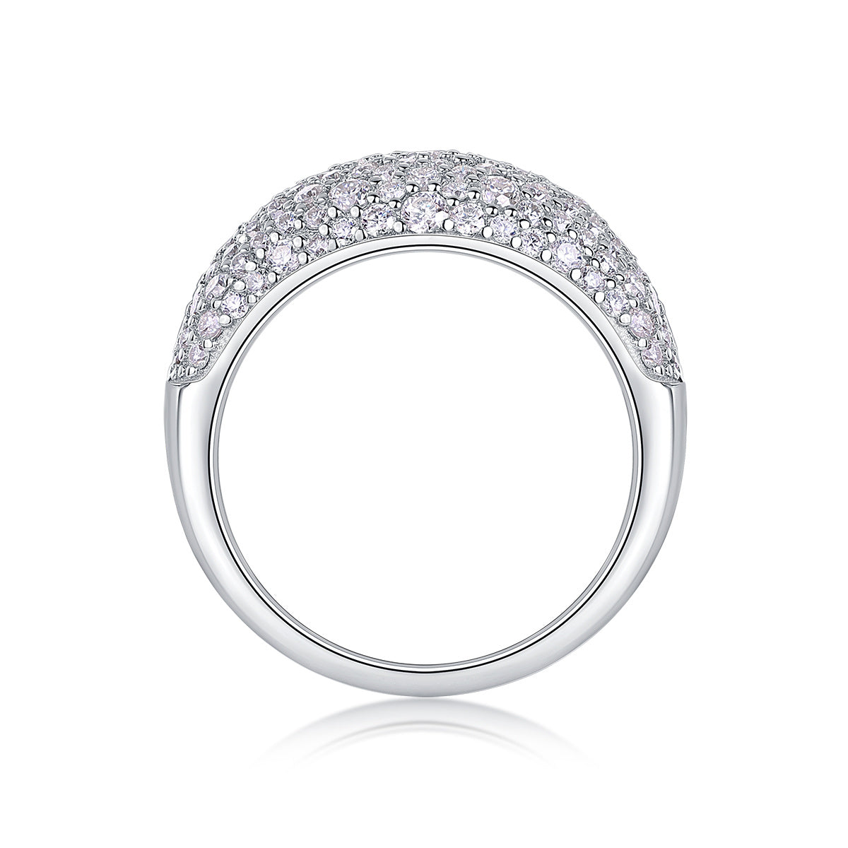 Moonlit Night Stars - A Fashionable Diamond Jewelry Piece Set With Moissanite S925 Sterling Silver And Platinum Diamond Ring Weloria