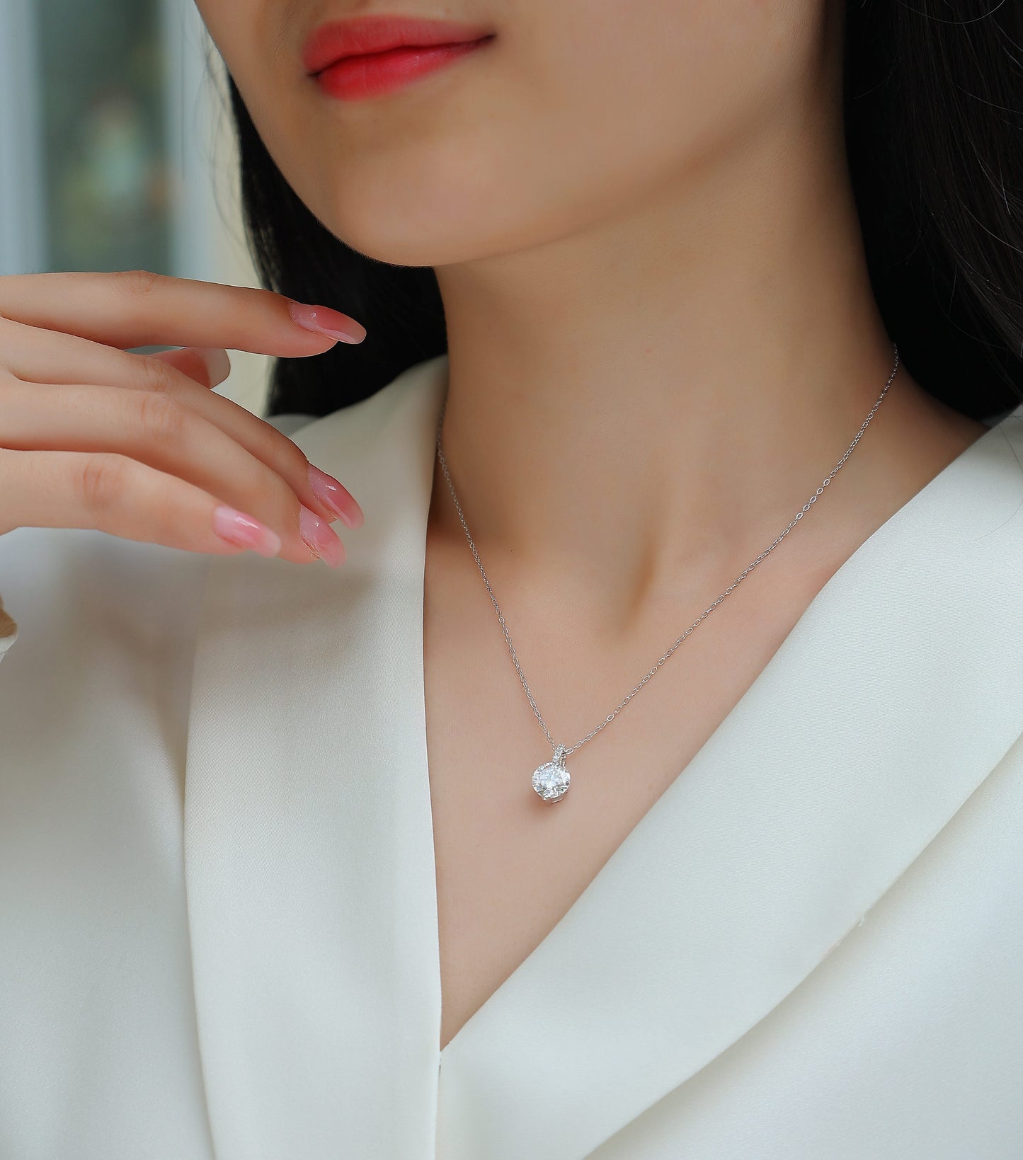 A Lifetime Of Brilliance - A Fashionable And Luxurious Diamond Jewelry Pendant Set With 2-carat Moissanite S925 Sterling Silver And Platinum Plating Weloria