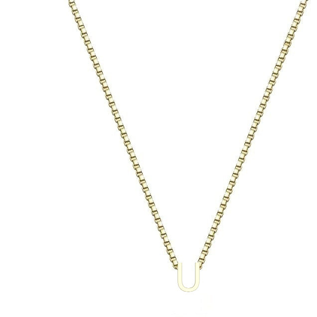 Stainless Steel A- Z Pendant Necklace 26 Letter Necklace Elegant Graceful Weloria
