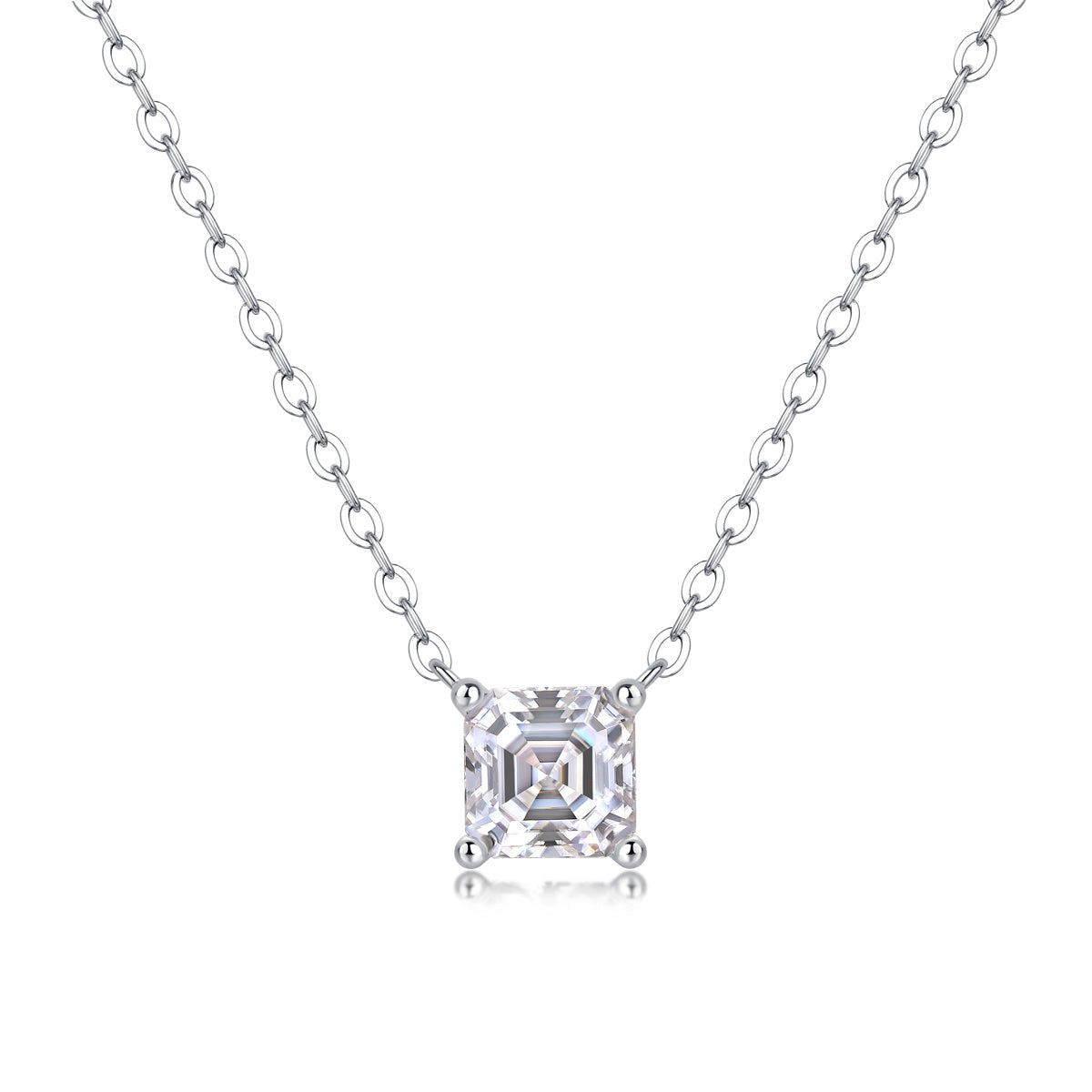Eternal - A Fashionable And Luxurious Diamond Jewelry Pendant Set With Square Moissanite S925 Sterling Silver Weloria
