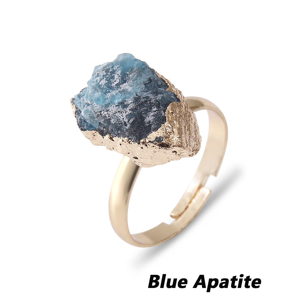 Natural Crystal Ring Rough Stone Gold-plated Open Weloria