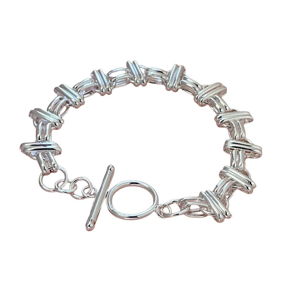 Silver Plated Tic Bracelet Xiaohongshu Same Style Bracelet Weloria