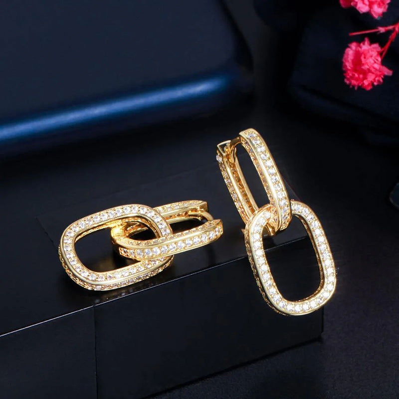 Design Sense Earrings Female Personality Buckle Weloria