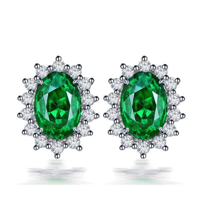 Heart-shaped Six-claw Inlaid Zircon Earrings Weloria