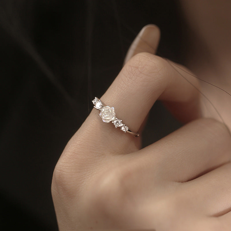 French Retro Rose Camellia Ring For Women Weloria