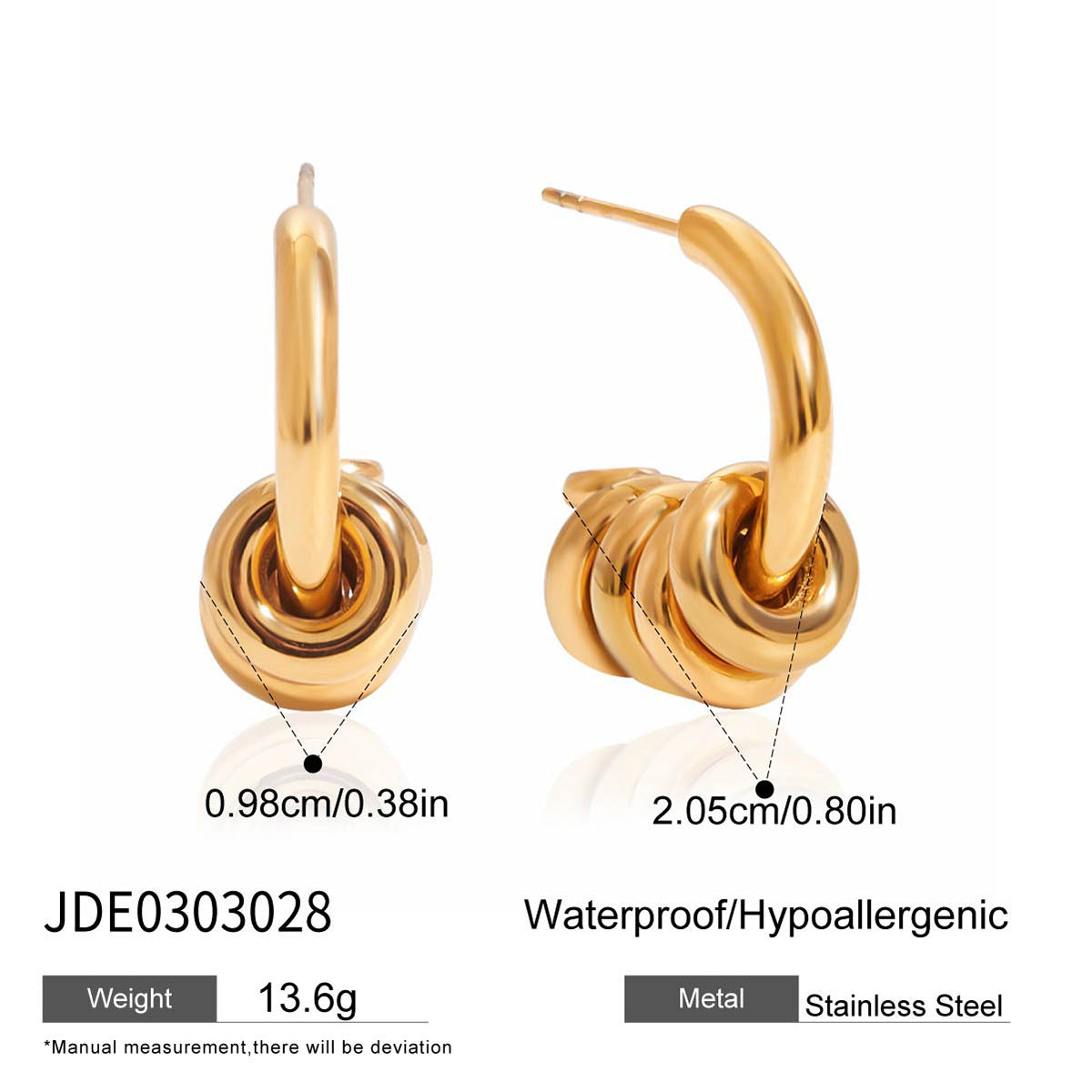 Stainless Steel C-type Ear Studs Non-fading Titanium Steel Ornament Weloria