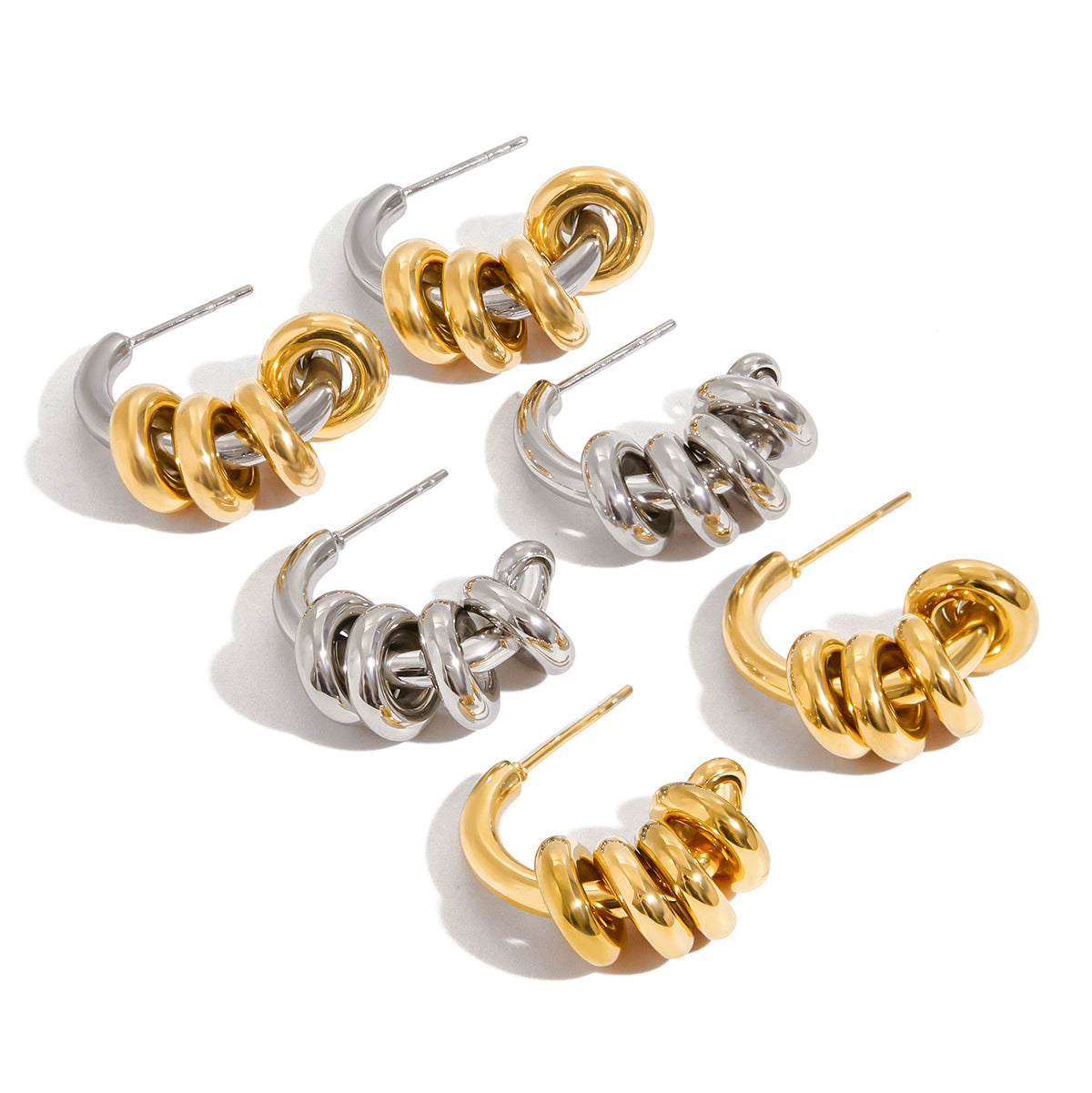 Stainless Steel C-type Ear Studs Non-fading Titanium Steel Ornament Weloria