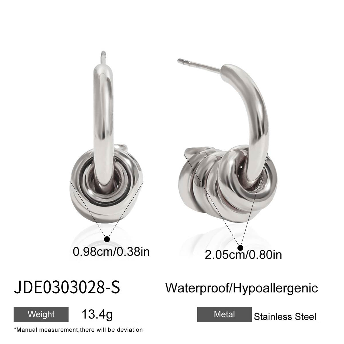 Stainless Steel C-type Ear Studs Non-fading Titanium Steel Ornament Weloria
