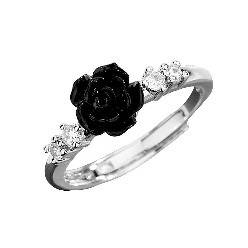 French Retro Rose Camellia Ring For Women Weloria