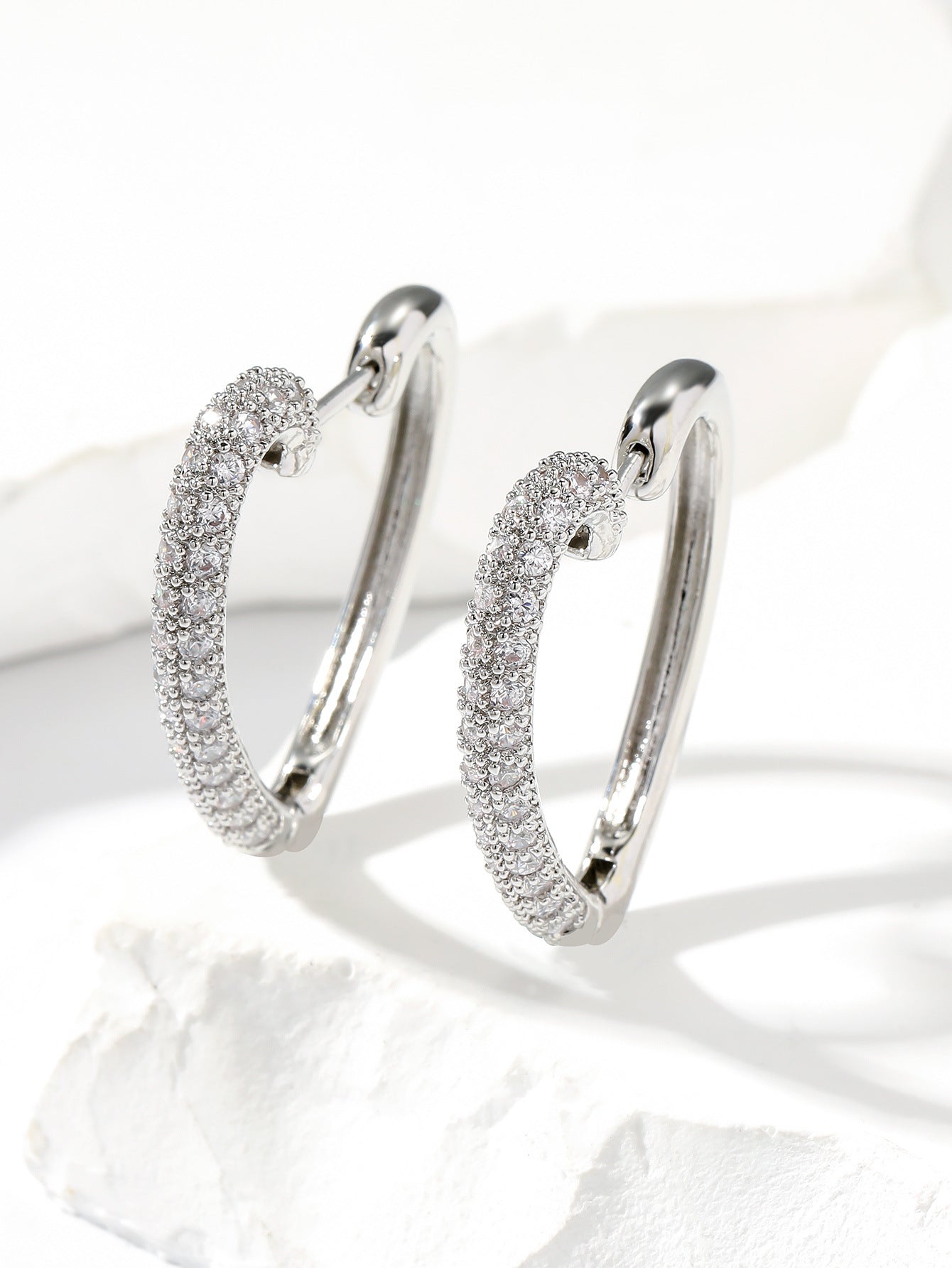 Fashion Retro Gold Love Multi-color Zircon Stud Earrings Weloria