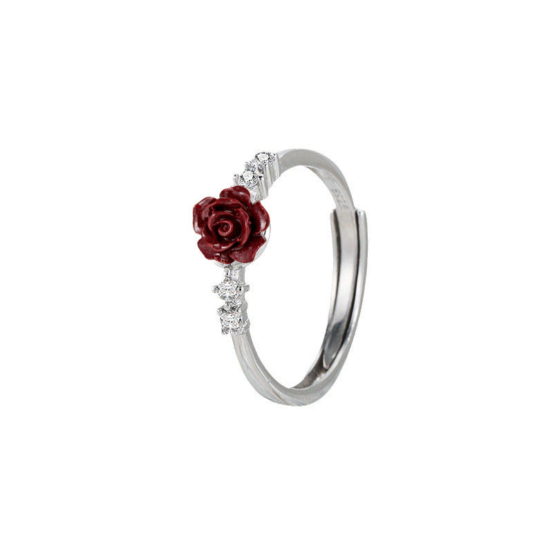 French Retro Rose Camellia Ring For Women Weloria