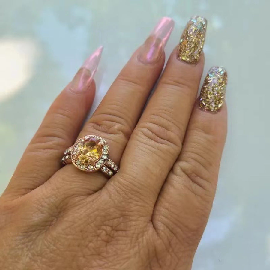 New Luxury Micro-inlaid Zircon Ring Women's Fashion Weloria
