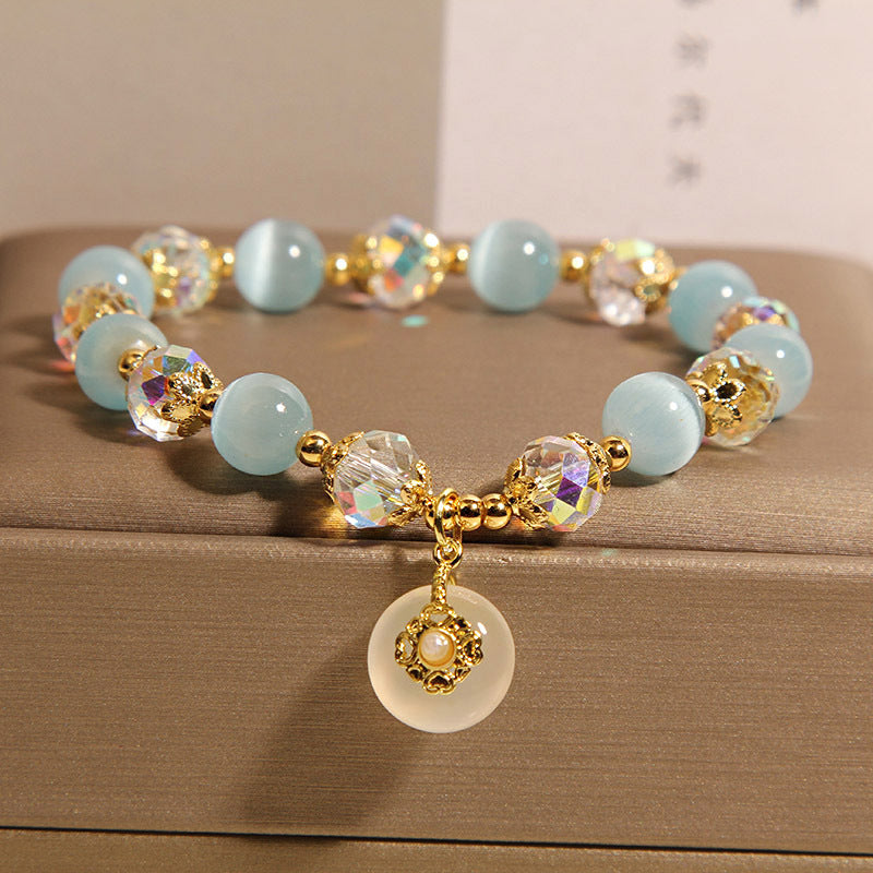 New Chinese Style Gradually Varied Pink Opal Bracelet Women's Light Luxury Small Weloria