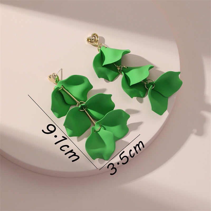 Beach Style Creative Handicraft Leaf Earrings Europe And America Weloria