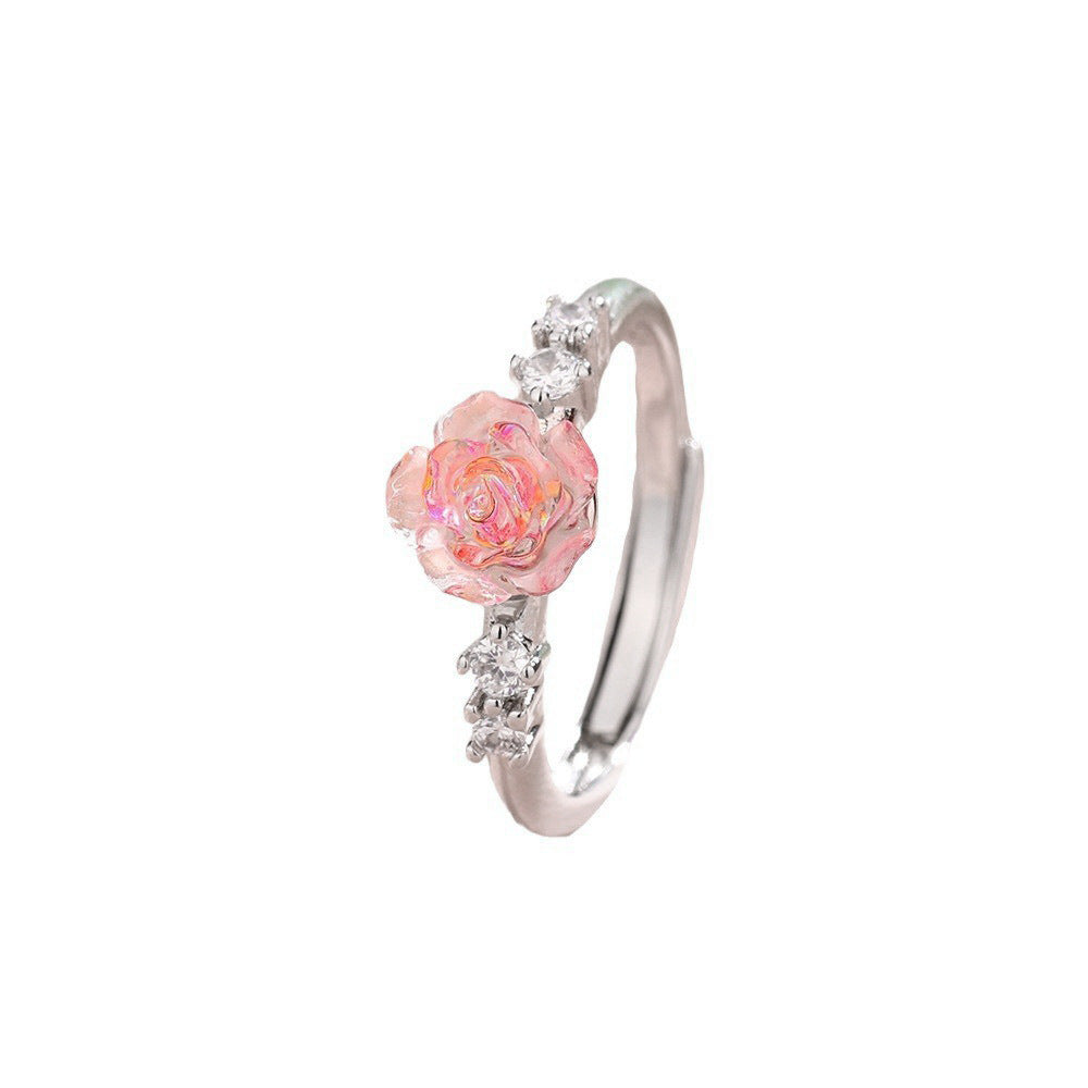French Retro Rose Camellia Ring For Women Weloria