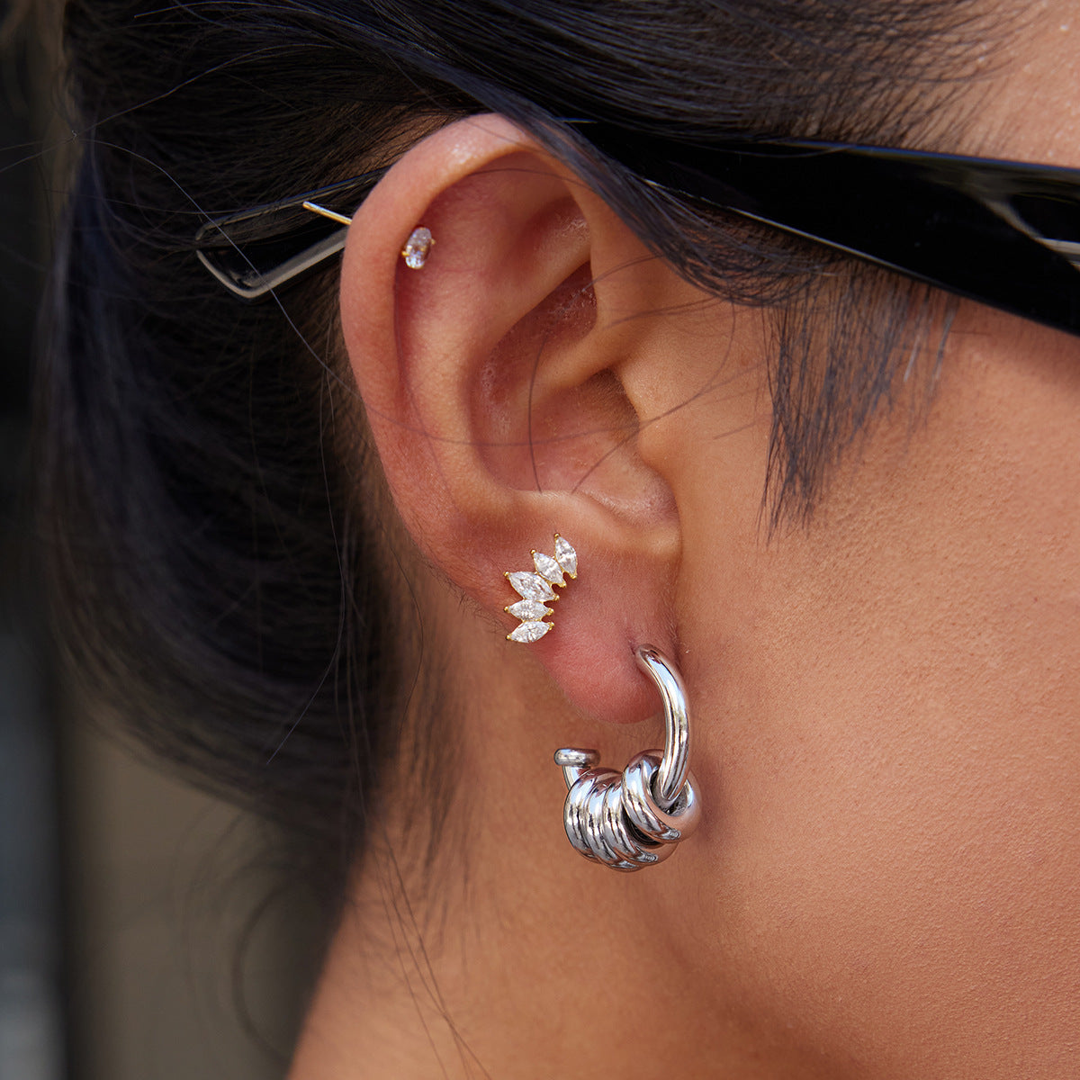 Stainless Steel C-type Ear Studs Non-fading Titanium Steel Ornament Weloria