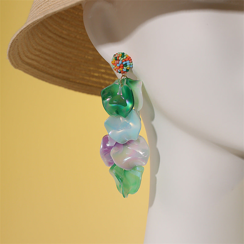 Beach Style Creative Handicraft Leaf Earrings Europe And America Weloria