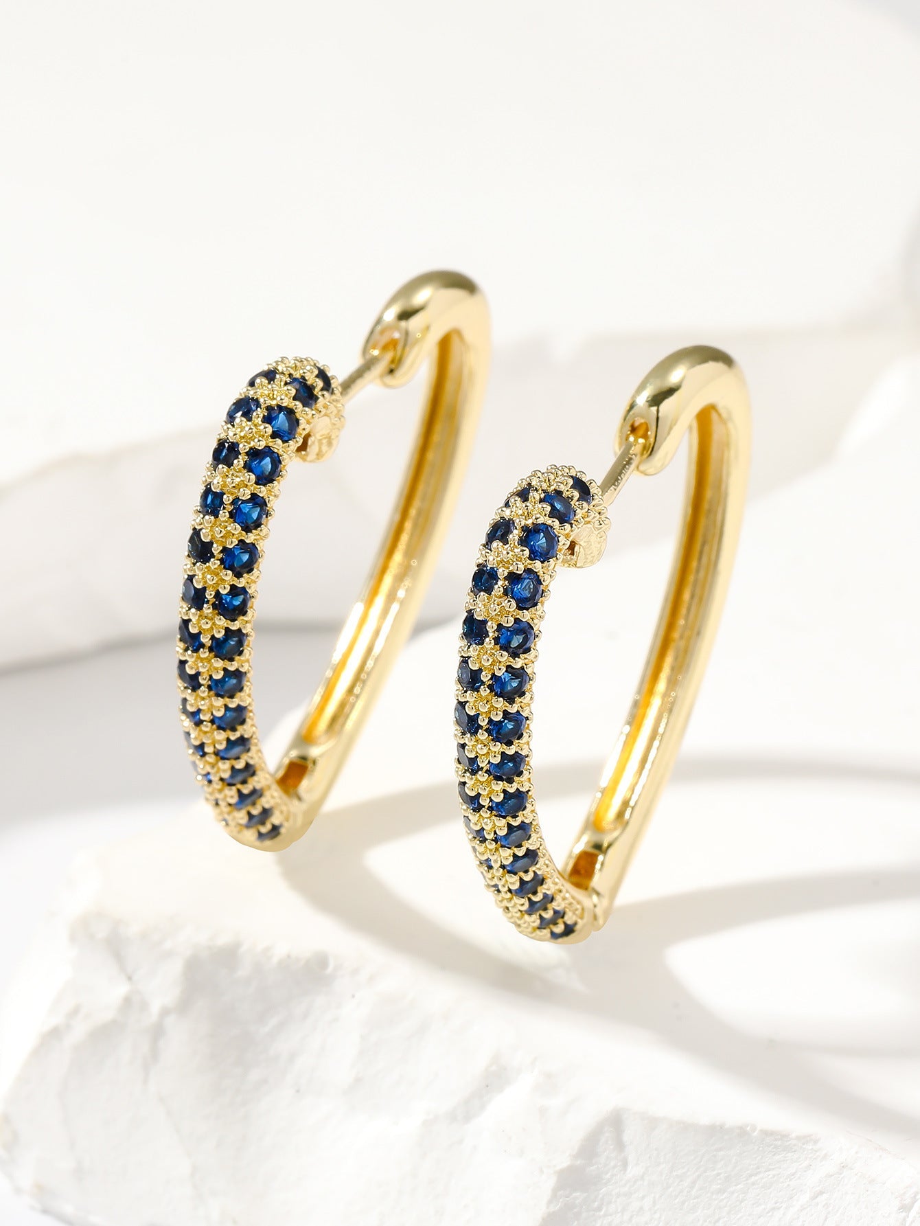 Fashion Retro Gold Love Multi-color Zircon Stud Earrings Weloria