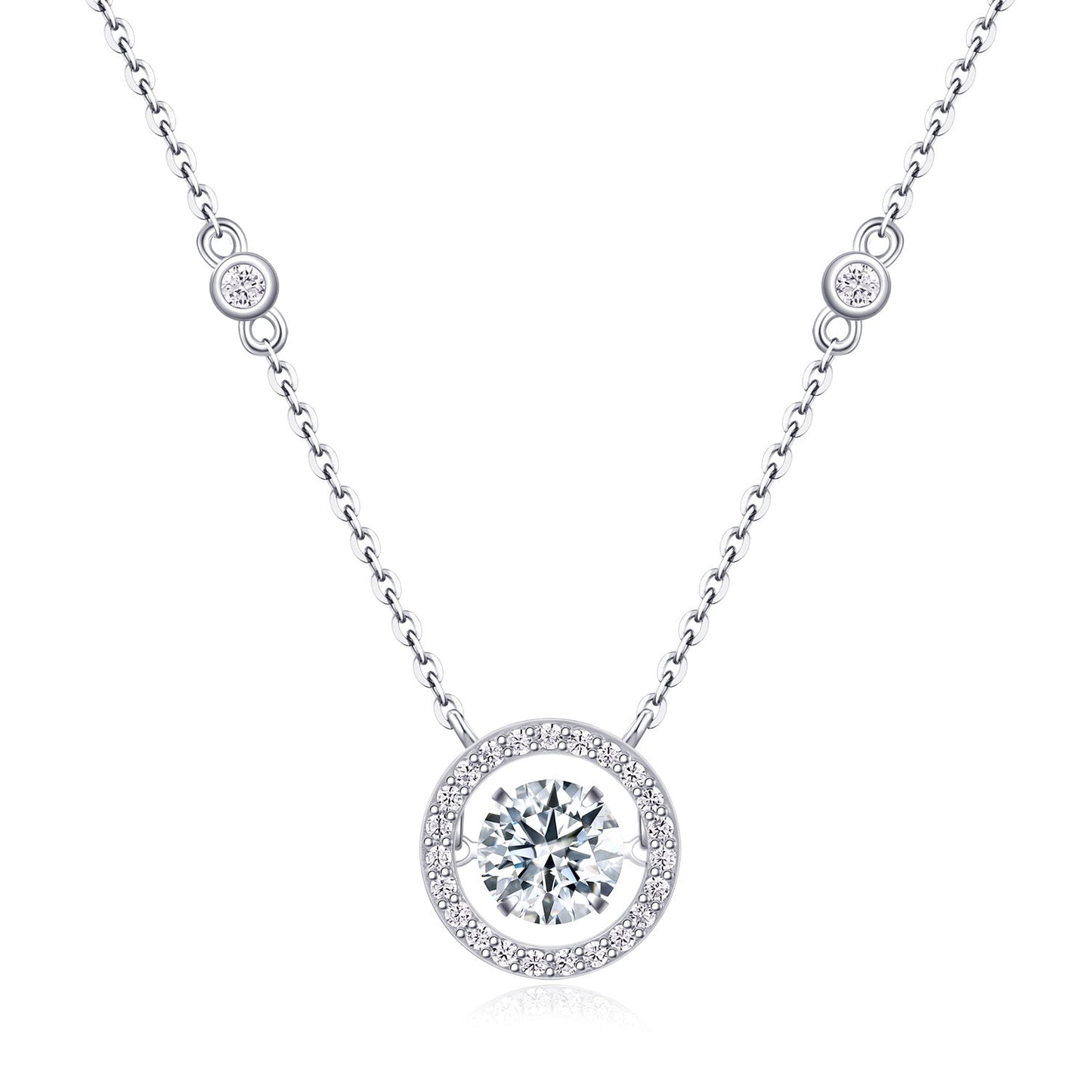 Mobius - A Fashionable And Luxurious Diamond Jewelry Piece Set With 1-carat Moissanite S925 Sterling Silver And Platinum-plated Pendant Weloria