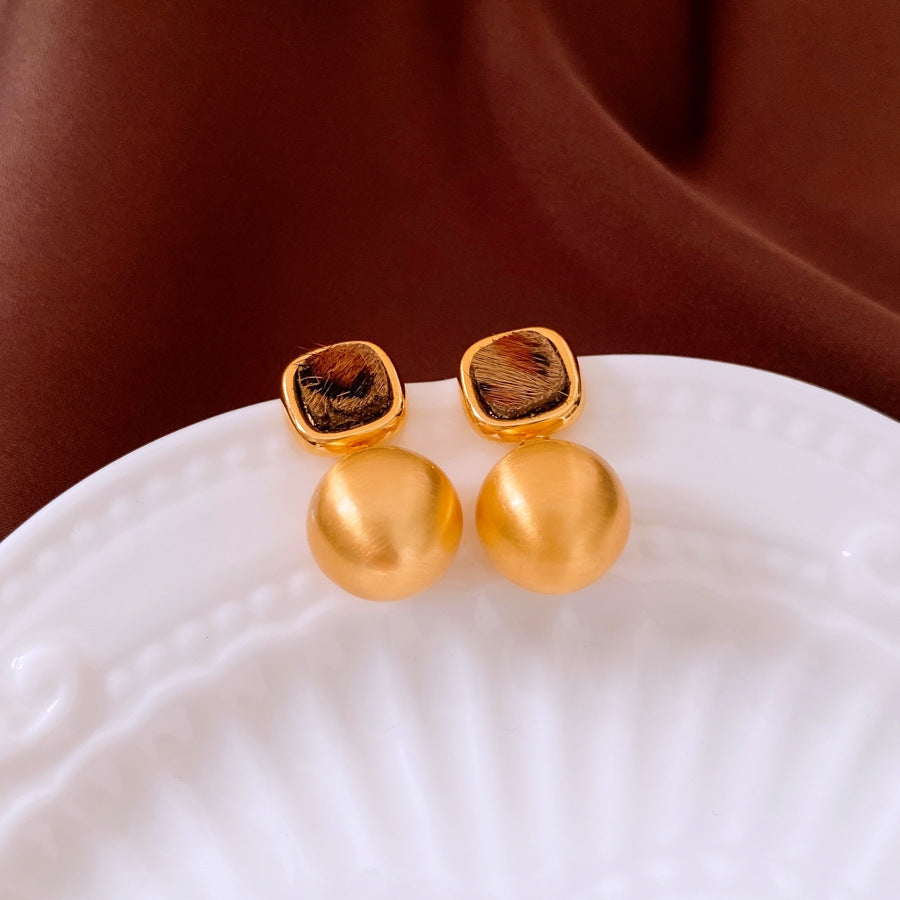 Simple And Versatile Square Leopard Print Women's Earrings Weloria