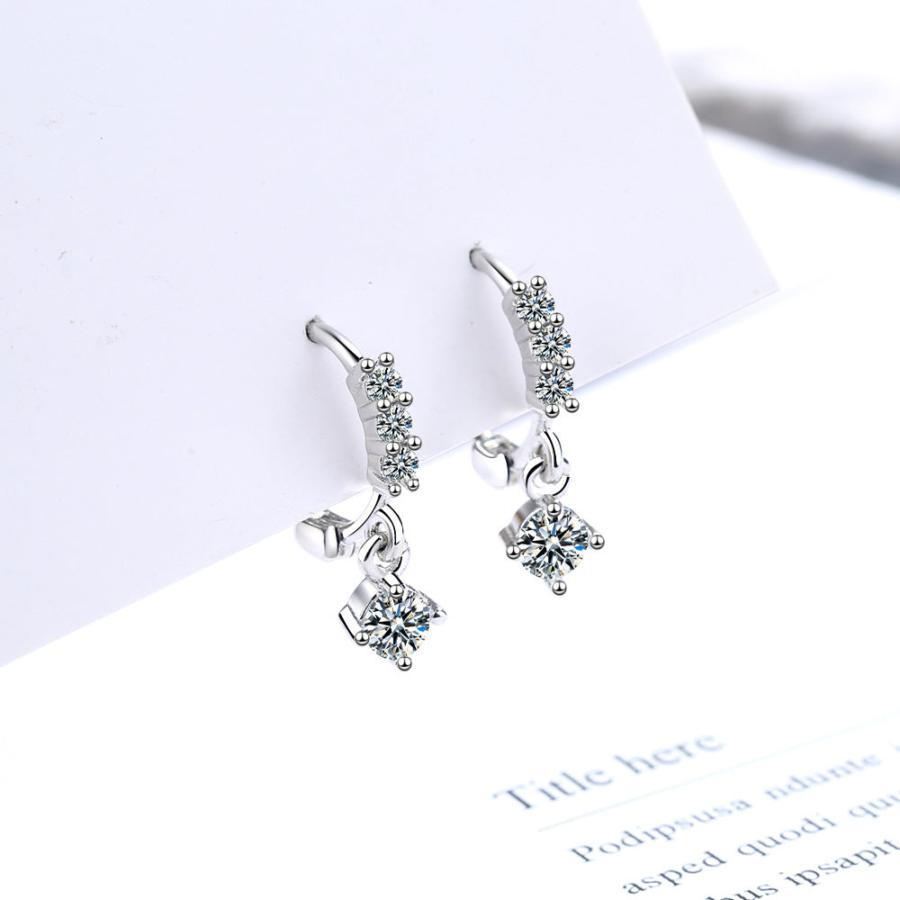 Gang Drill Ear Clip Female Diamond Inlaid Short Temperament Weloria