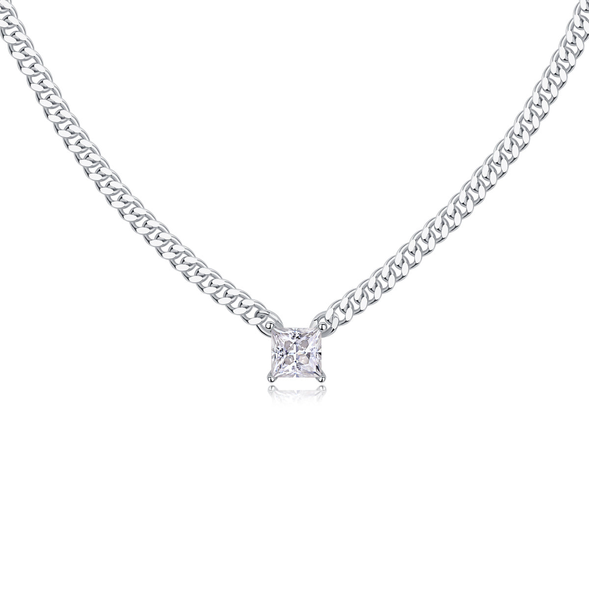 Zhang Yang - A Fashionable And Luxurious Diamond Jewelry Pendant Set With Square Moissanite S925 Sterling Silver Weloria