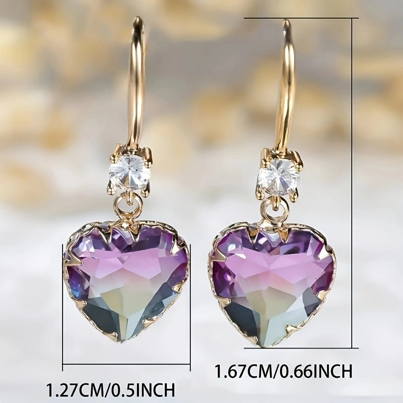 Fashion Glass Crystal Love Heart Earrings Women Weloria