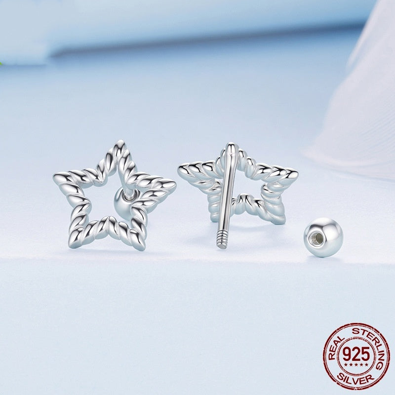 S925 Sterling Silver Star Stud Simple Classic Earrings Weloria