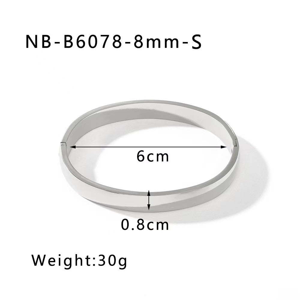 Fashionable All-match Stainless Steel Gold-plated Glossy Bracelet Does Not Fade Weloria