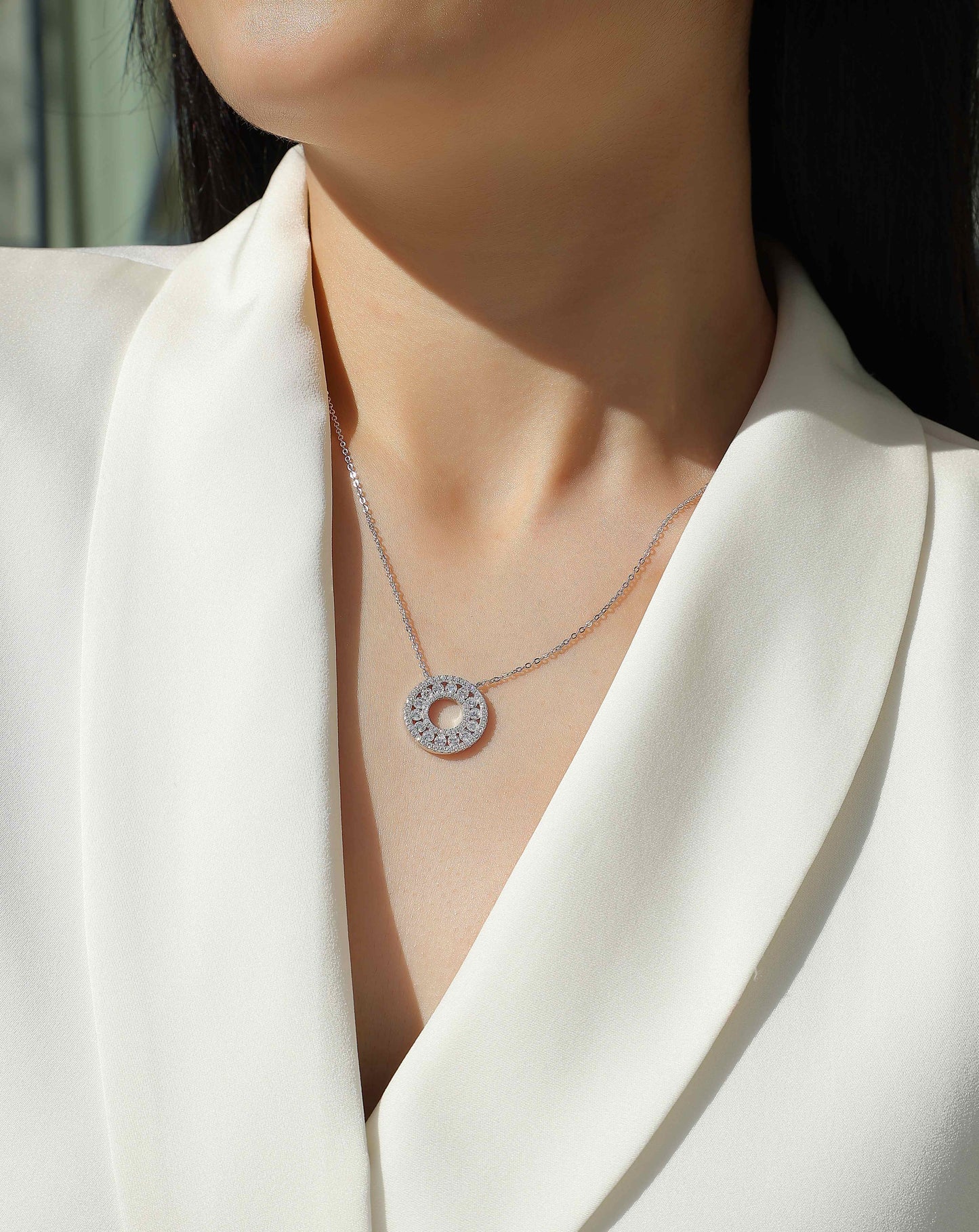 Reciprocating - A Fashionable And Luxurious Diamond Jewelry Pendant Set With Moissanite S925 Sterling Silver Weloria