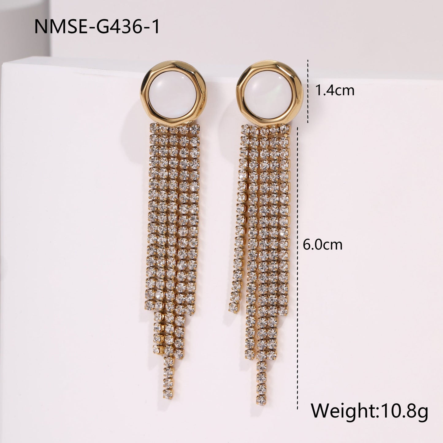 Diamond Tassel Love Stainless Steel Earrings Weloria
