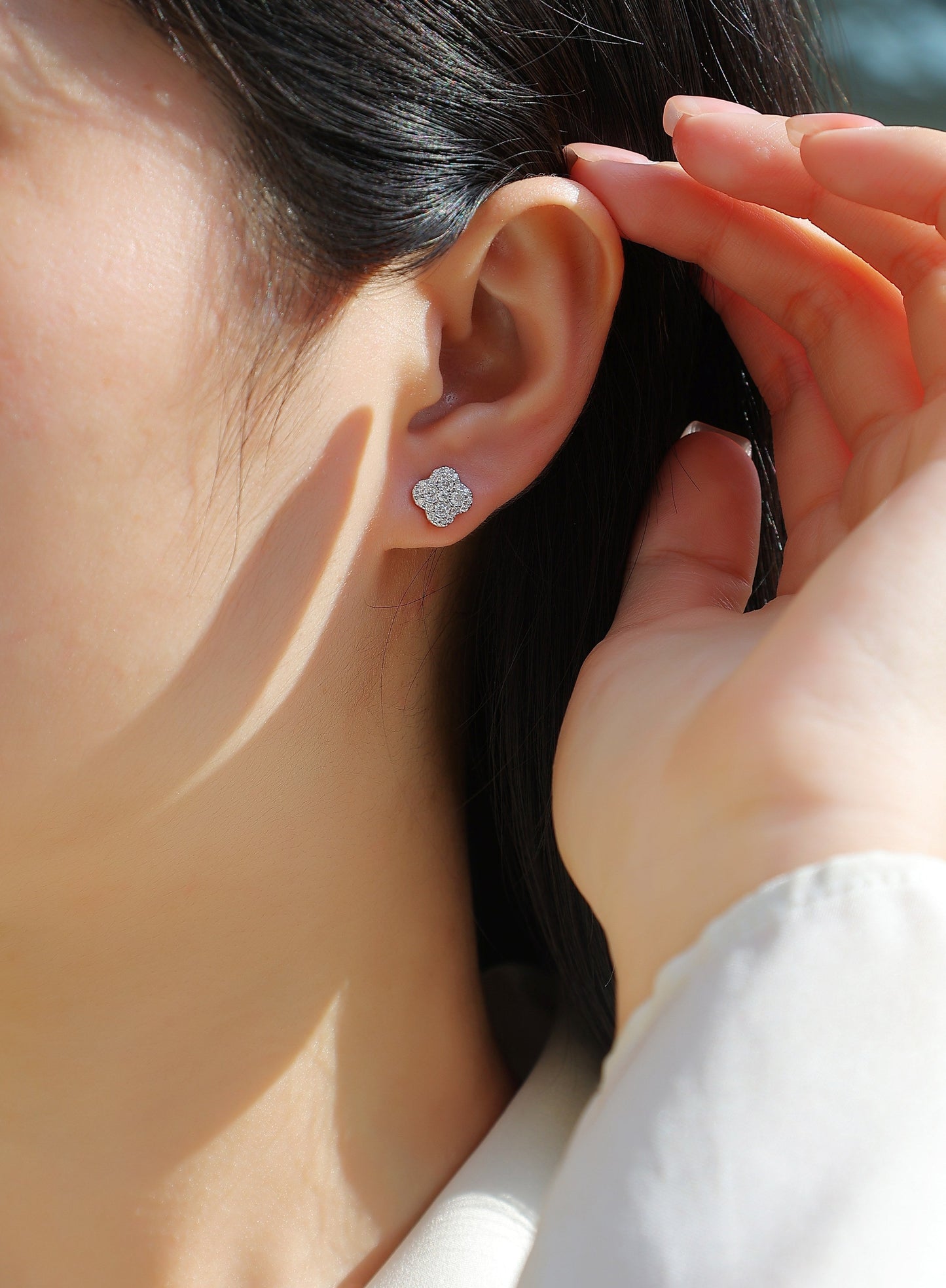 Ningxiang - Fashionable And Luxurious Diamond Jewelry Earrings Set With Moissanite S925 Sterling Silver And Platinum-plated Stud Earrings Weloria