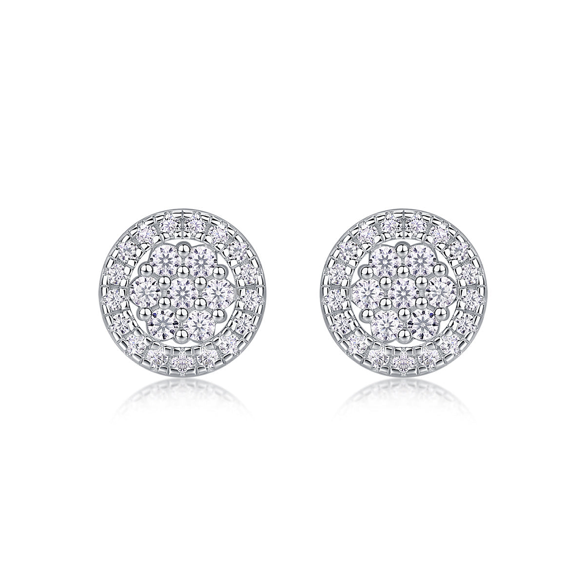 Cosmic Conjecture - Fashionable And Luxurious Diamond Jewelry Set With Moissanite S925 Sterling Silver And Platinum-plated Stud Earrings Weloria