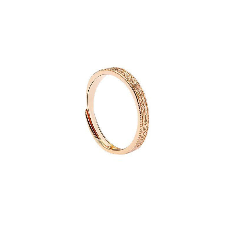 Simple Gold Wheat Fashion Simple Bracelet Open Ring Weloria