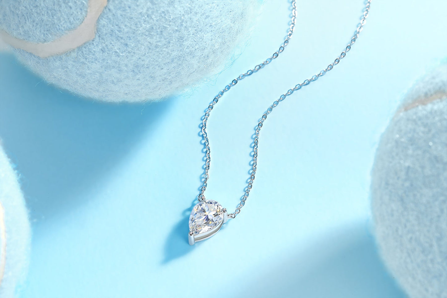 Water Drop - Fashionable Jewelry Pendant Set With Moissanite S925 Sterling Silver And Platinum-plated Diamond, Moissanite Silver Jewelry Weloria