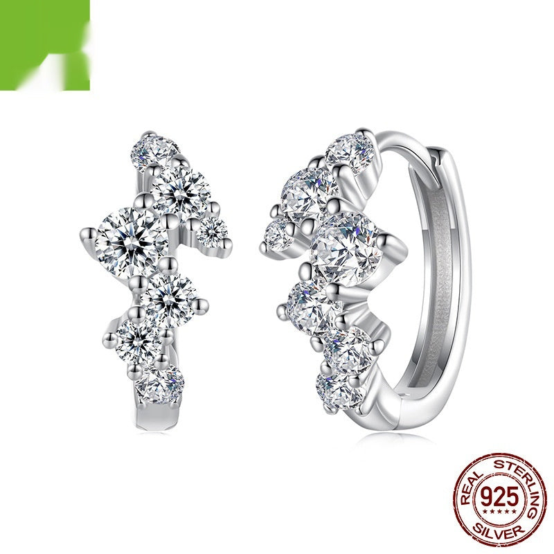 Exquisite Flash Zircon Earrings Women's Light Luxury All-matching Weloria