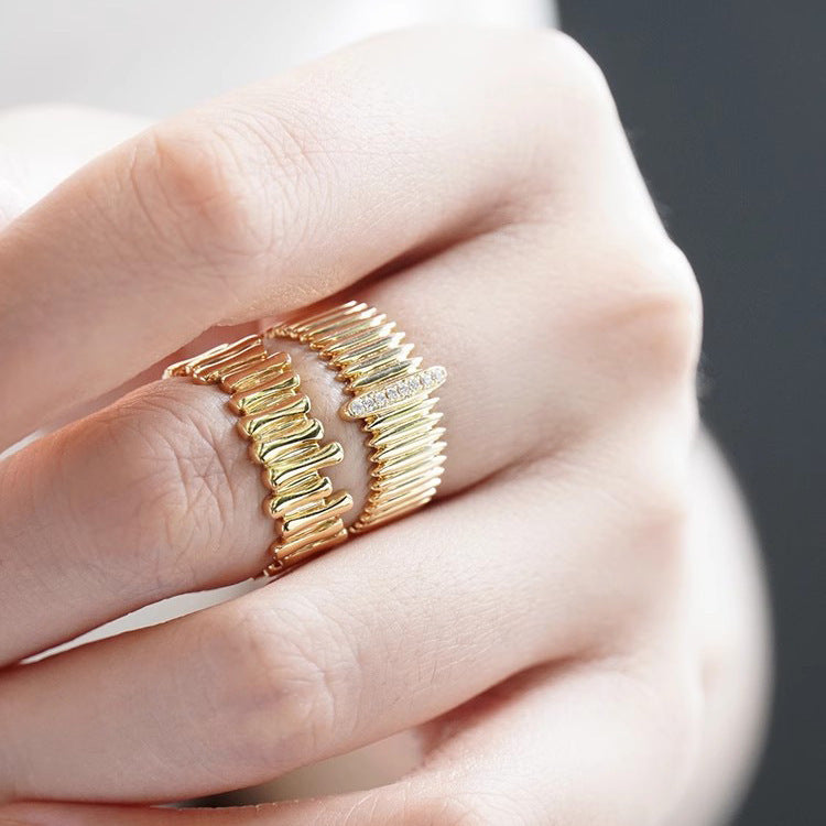 Retro Yellow 18k Gold Cool Sa Organ Diamond Ring Weloria