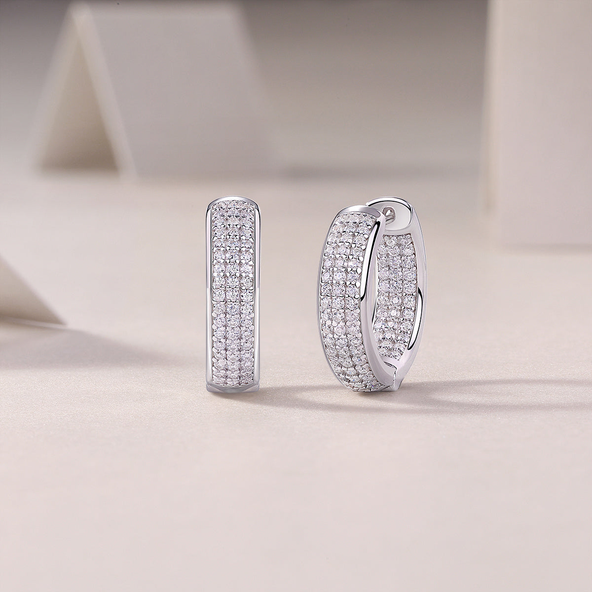 Years - Fashionable Earrings And Stud Jewelry Set With Moissanite S925 Sterling Silver And Platinum-plated Diamonds Weloria
