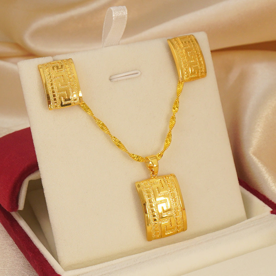 Square Design Pendant Earrings Love Jewelry Weloria