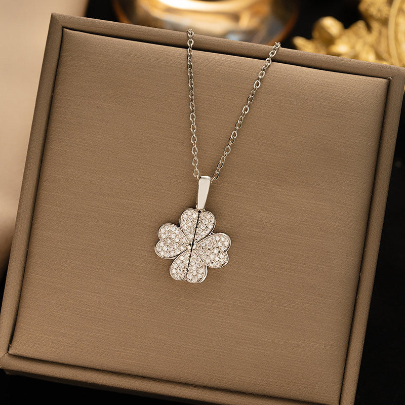 Women's Diamond Clover Necklace Special Interest Light Luxury Weloria