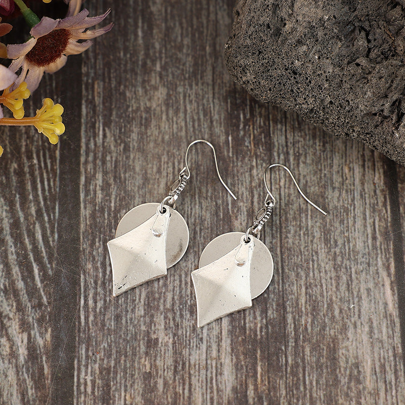 New Simple Style Geometric Metal Alloy Earrings Layered Retro Personality Weloria