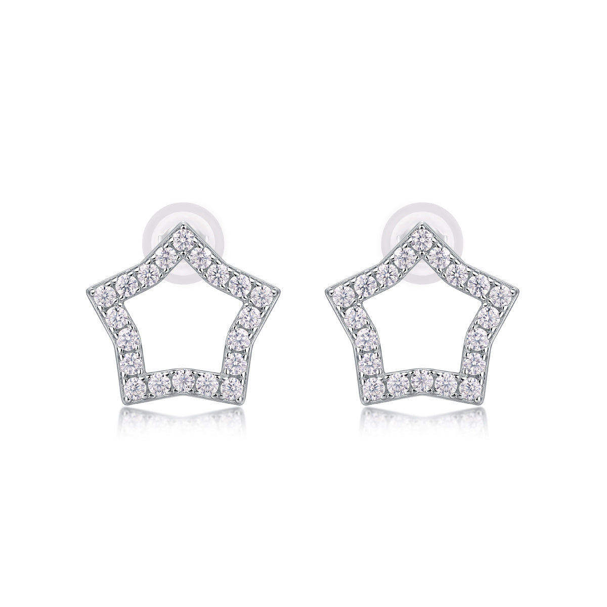Tonight's New Star - S925 Moissanite Sterling Silver Earrings With Platinum-plated Stud Earrings, Fashionable, Trendy And Affordable Jewelry Weloria
