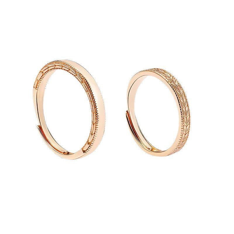 Simple Gold Wheat Fashion Simple Bracelet Open Ring Weloria
