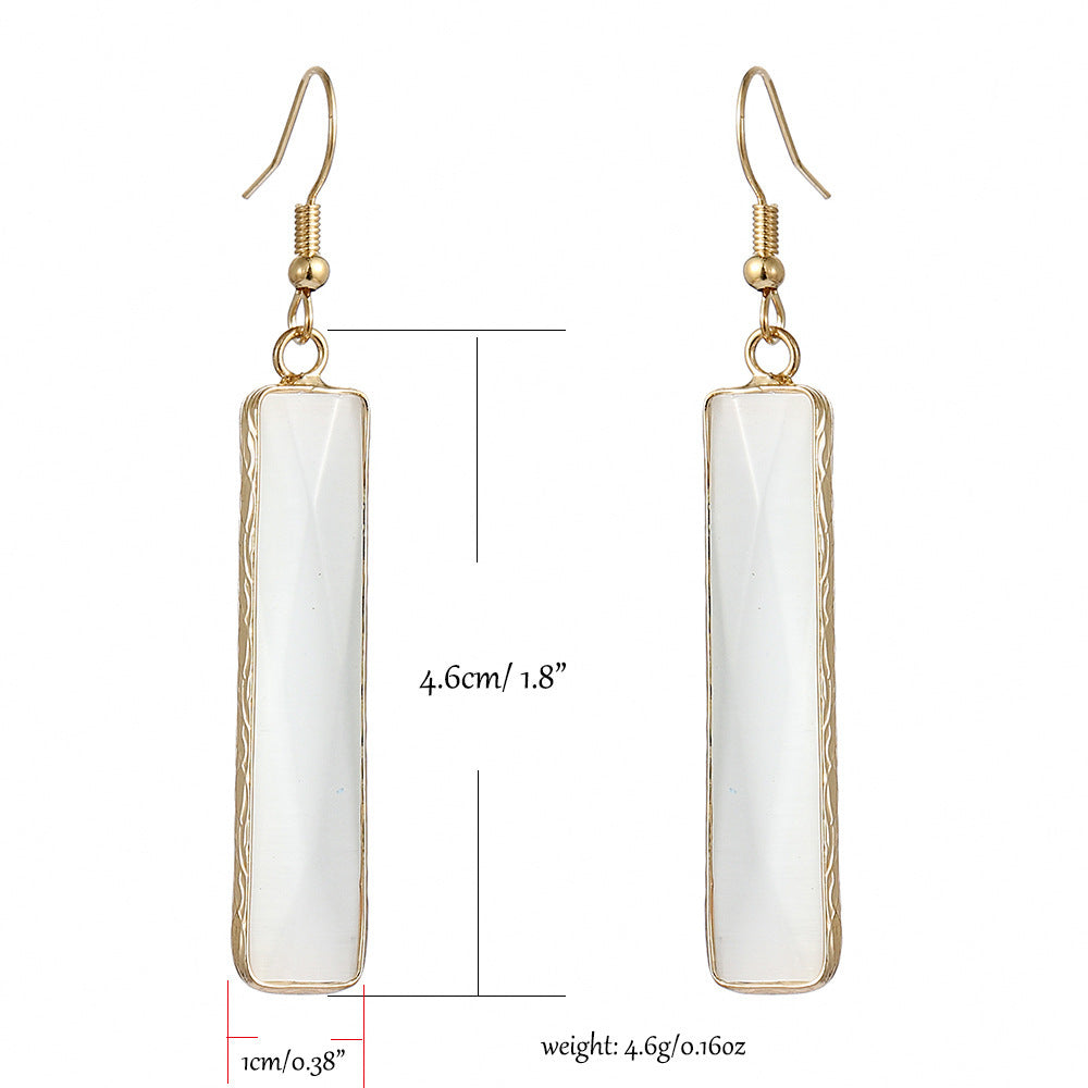 Design Natural Stone Opal Geometric Popular Earrings Weloria