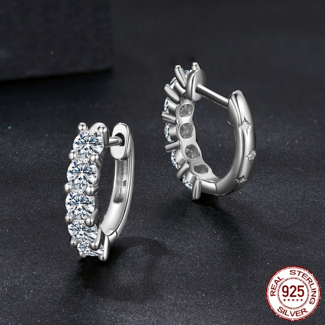Silver Ziyun New Shining Single Row Light Luxury Moissanite Ear Clip Women Weloria
